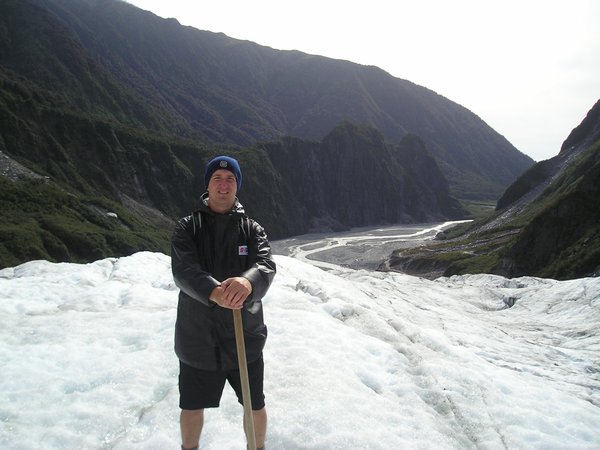Me on the glacier. In shorts.