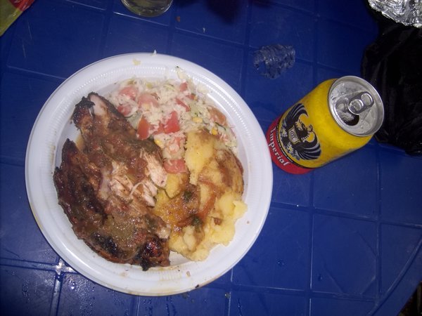 jerk chicken and beer from Boi Bois