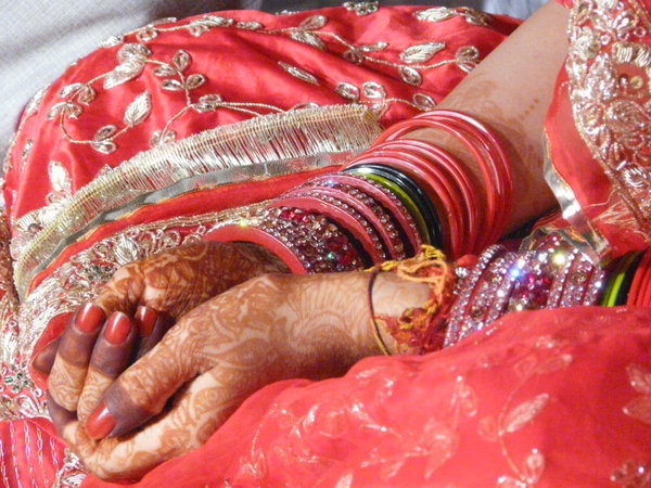 The Bride's hands. 