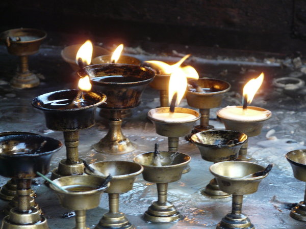 Butter Lamps on Durbar Square.