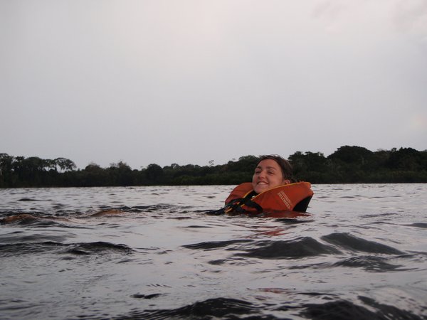 moi swimming in the Amazon, water was 80mtrs deep and boat driver wouldnt let us go in without lifejacket!