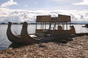 Boat made out of Totora a type of pampas