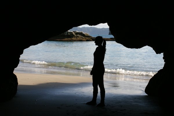 arty picture in a cave nr Cathederal Cove