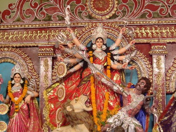 Close up of Durga