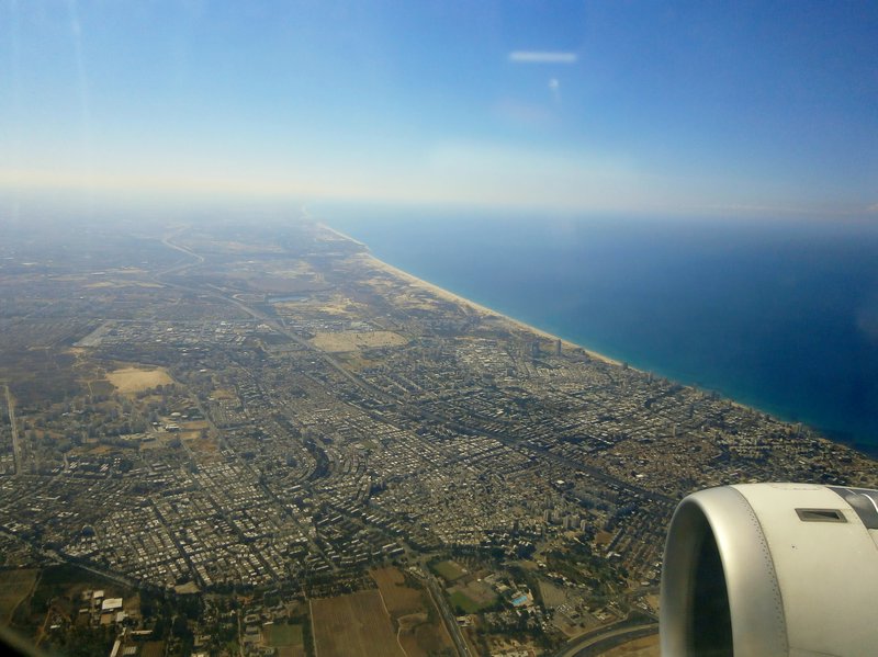Flying into Tel Aviv