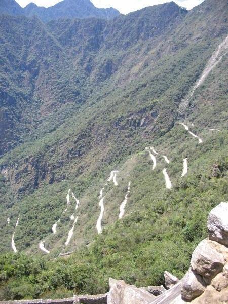 The way up to Machu Picchu