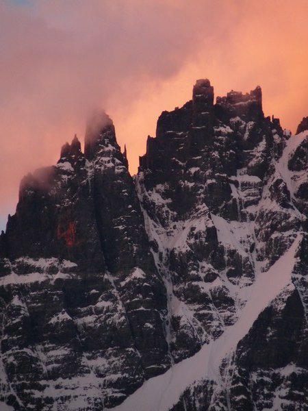 Cerro Castillo zonsondergang