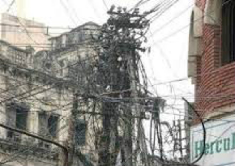 Wire pole in Asia