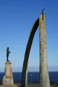 Captain Cook Statue & Whalebone, Whitby