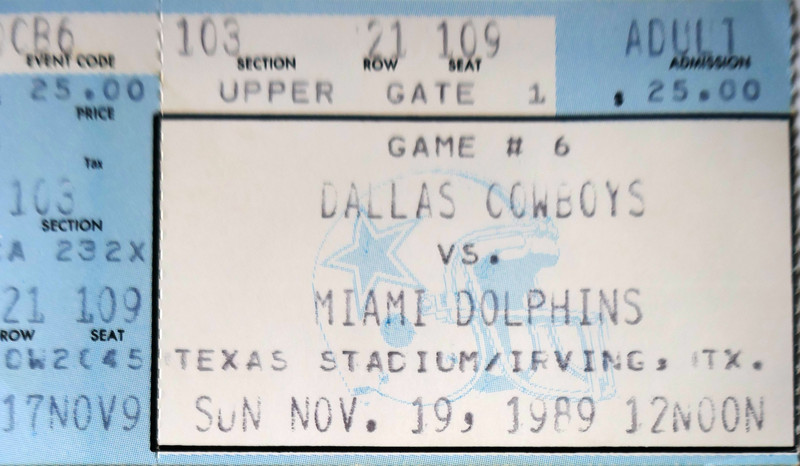 Miami Dolphins at Dallas Cowboys 1989