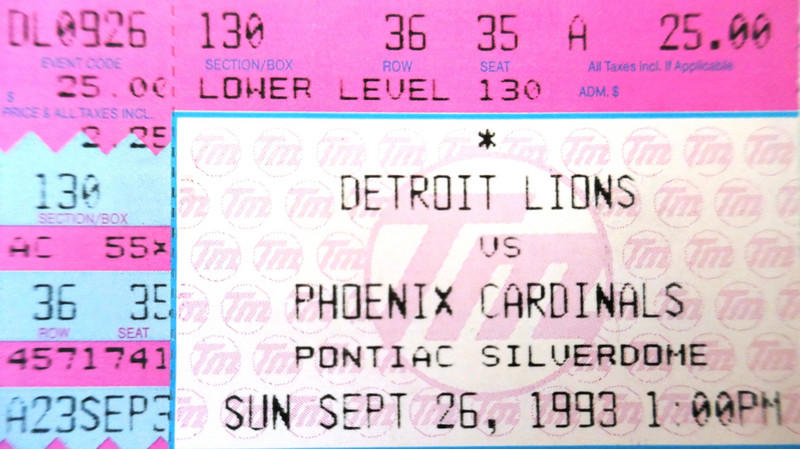 Phoenix Cardinals at Detroit Lions 1993