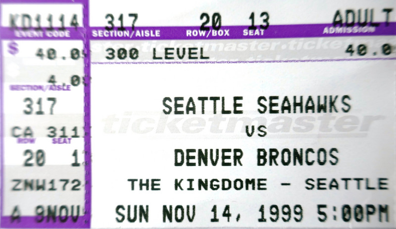 Denver Broncos at Swattle Seahawks 1999