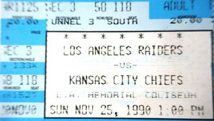 Kansas City Chiefs at LA Raiders 1990