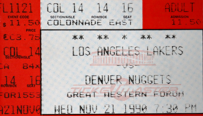 Denver Nuggets at LA Lakers 1990