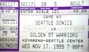 Golden State Warriors at Seattle Supersonics 1999