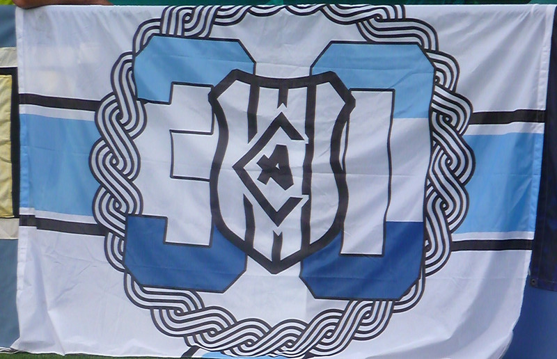 Flying Flag with HNK Rijeka Football Club Logo, Close-up
