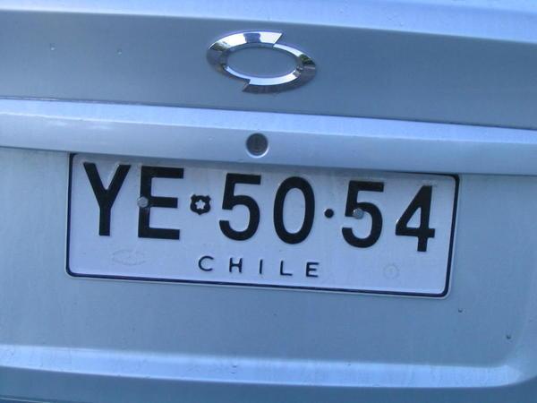 Chilean license plate
