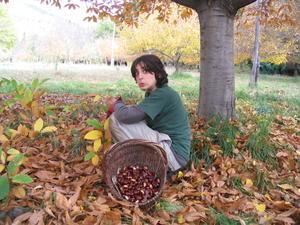 Ari with funny face and chestnuts