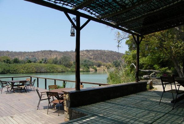 The deck at Kunene River Lodge