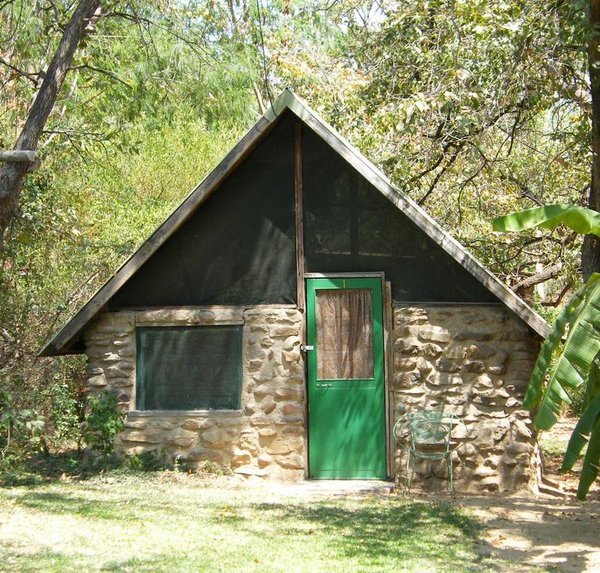 Rustic accommodation at Kunene River Lodge