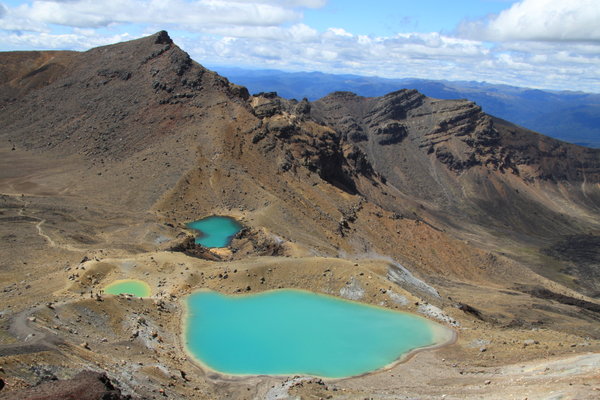 Die emerald Lakes bei der Tongariro-Ueberquerung