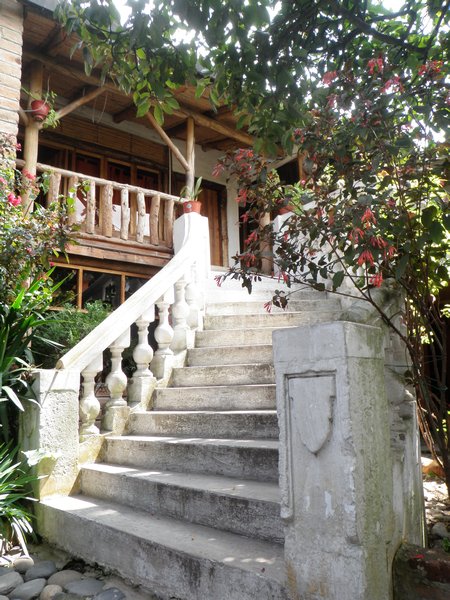 The hostel steps