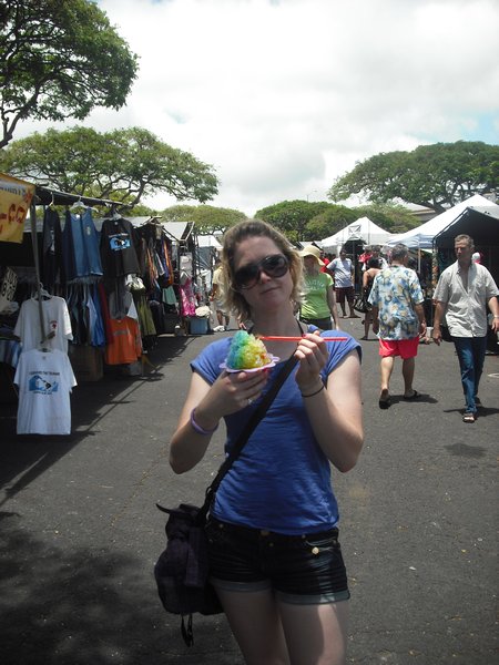 Me at the market with shaved ice, how random.