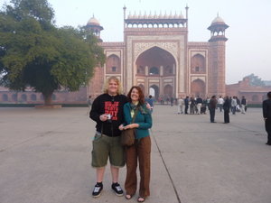 Outside the Taj Mahal