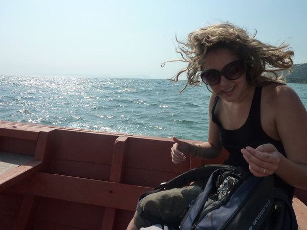 Emma on the boat to Kho Tonsay