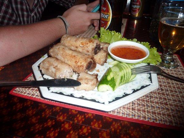 The worst spring rolls...but Andy ate them...shock