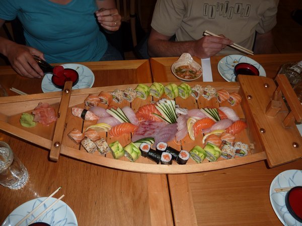 Our huge sushi boat