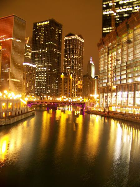 Downtown Chicago at night...