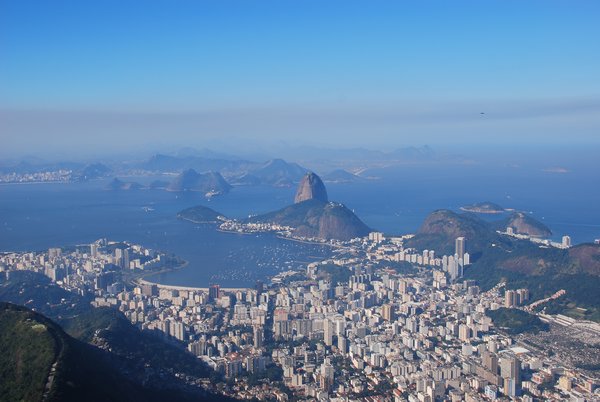 View of Sugar Loaf mountain from the statue