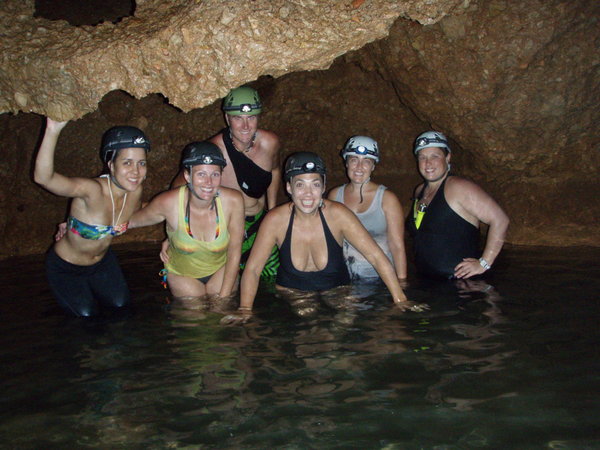 Group shot inside the ATM caves