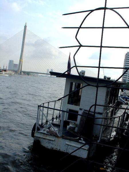 Boats and barges on Chao Phraya river