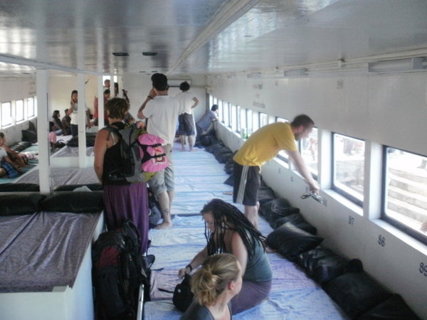 Matresses on the overnight ferry to Ko Tao