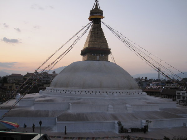 Boudhanath Stupa at sunset