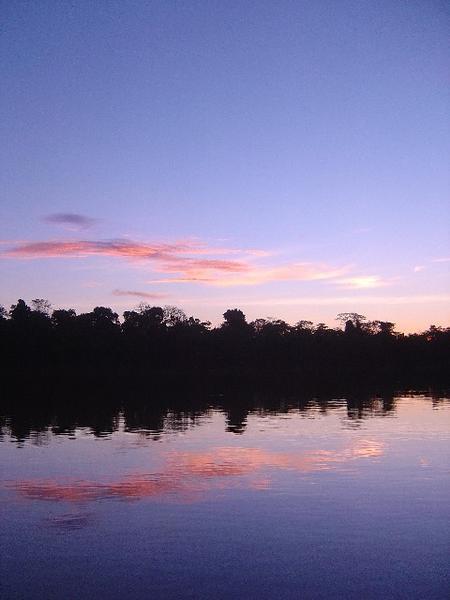 Sunset over the river