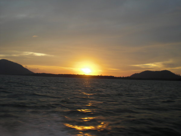 Sunset on speedboat to Koh Phayam
