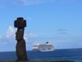 Moai with our Ship