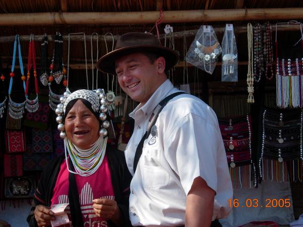 Ahka Hill Tribe Woman with Our Guide  Peter