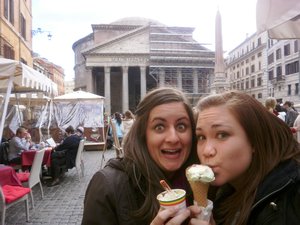 Gelato in front of the Pantheon!