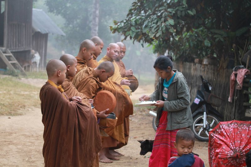 Feeding the monks