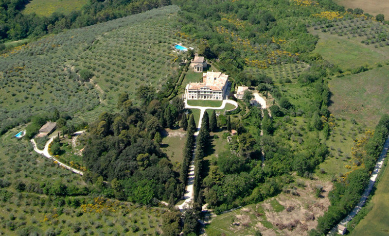 Villa Pianciani from the air