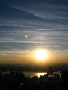 Sun setting on NYC