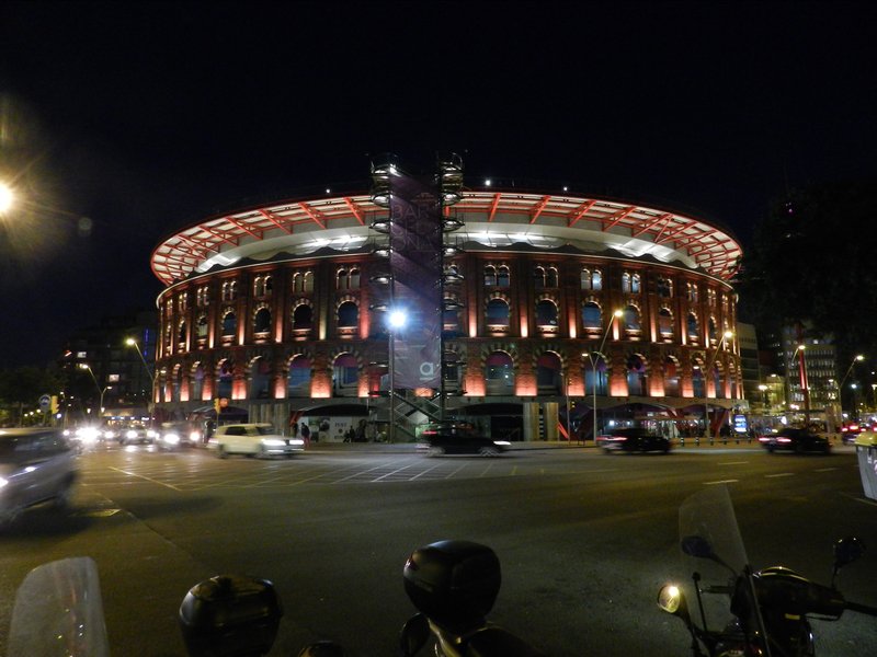 The ARENA building in central Barcelona at night