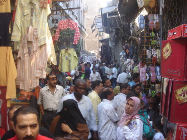 Main Bazar traffic in Cairo