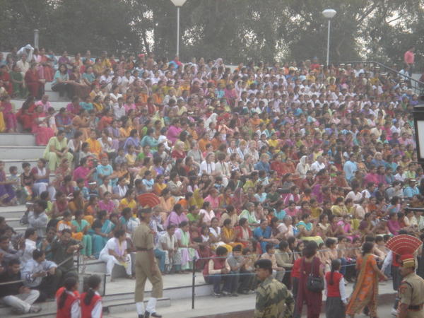 crowds gather at the Wagah border