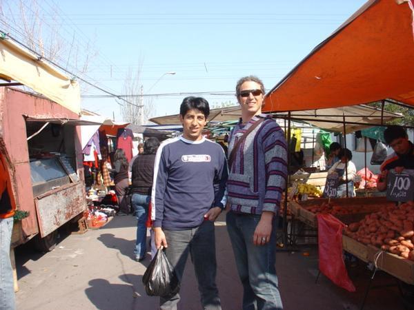 Me and Jorge buying the seafood for lunch at the local street market