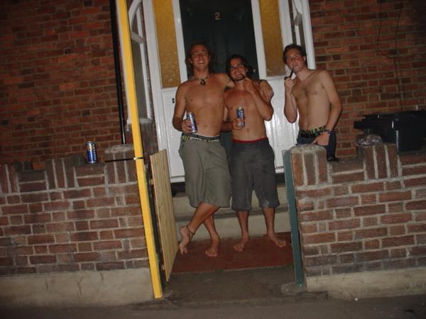 first night in London with Paul and Aaron outside their flat